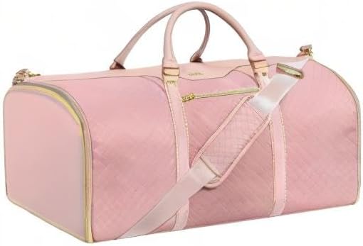 Garment Bag for Travel, Carry On Garment bag, Convertible Duffel Bag with Shoe Compartment, Perfect for Business Trips and Weekend Getaways(Pink)