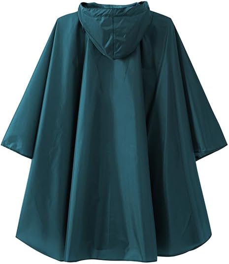 Fashion Hooded Rain Poncho Waterproof Raincoat Jacket with pocket for Women/Men/Adult