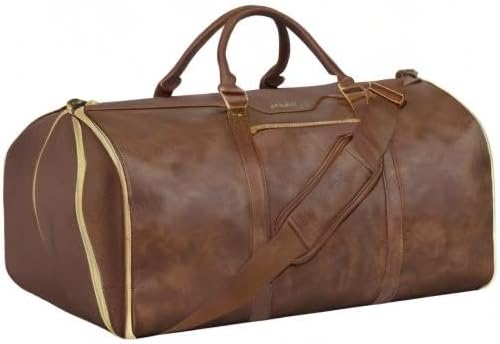 Garment Bag for Travel, Carry On Garment bag, Convertible Duffel Bag with Shoe Compartment, Perfect for Business Trips and Weekend Getaways(Brown)
