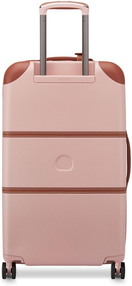 DELSEY PARIS Chatelet Air 2.0 Hardside Luggage Trunk with Spinner Wheels, Blush Pink, Checked-26 Inch Trunk