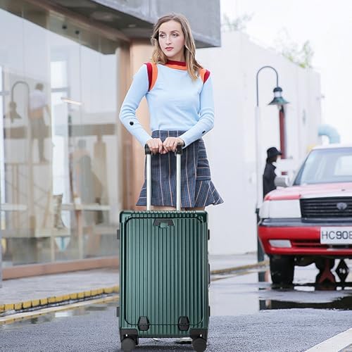feilario 20in Aluminium Frame Zipperless PC Hard Shell Spinner Wheels Luggage, Built-In TSA lock Carry on Suitcase, with Cup Holder, USB Port, Phone Holder