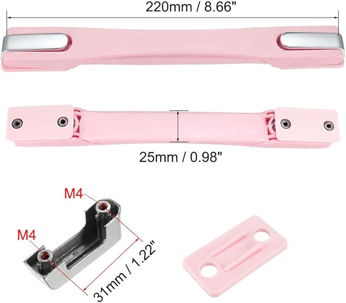 uxcell Luggage Handle, 220mm Long Strap Grip Replacement for Suitcase Case Pink