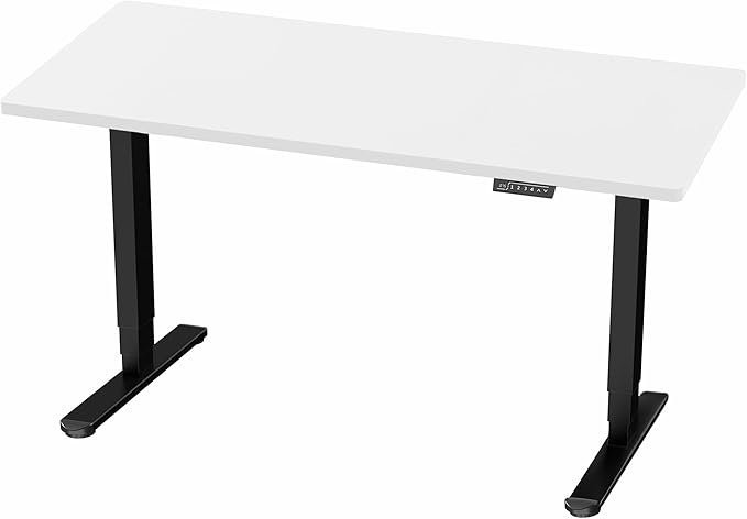 VIVO Electric 60 x 24 in Dual Motor Sit Stand Desk, Memory Height Adjustment, 2B Series, White Top Black Frame, DESK-KIT-2B6W