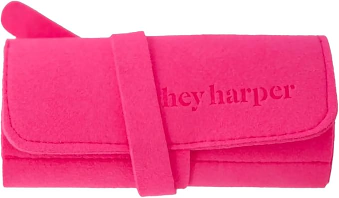 Hey Harper Travel Jewelry Organizer Roll – Compact Storage Pouch for Rings, Earrings, Necklaces & Bracelets – Foldable Case for Women (Included Only Roll) (Fuchsia)