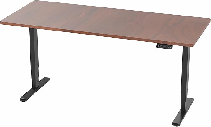 VIVO Electric 71 x 30 in Dual Motor Sit Stand Desk, Memory Height Adjustment, 2B Series, Dark Walnut Top Black Frame, DESK-KIT-2B7D