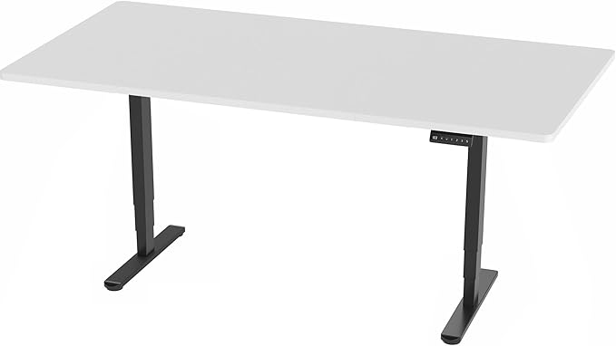 VIVO Electric 83 x 30 in Dual Motor Sit Stand Desk, Memory Height Adjustment, 2B Series, White Top Black Frame, DESK-KIT-2B8W