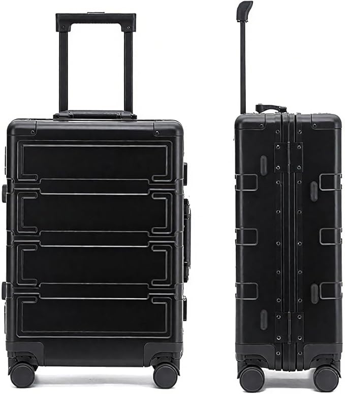 Simcat All Aluminum Carry On Luggage, 20 Inch Hard Shell Zipperless Luggages,Airline Approved Suitcase with TSA Lock and Silent Wheels (Black,20inch/56.5x21.5x39.5cm)