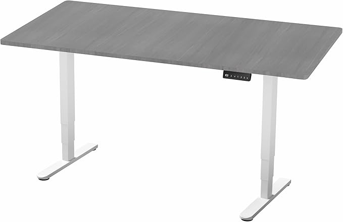 VIVO Electric 71 x 36 in Dual Motor Sit Stand Desk, Memory Height Adjustment, 2B Series, Dark Gray Top White Frame, DESK-KIT-2W7G-36
