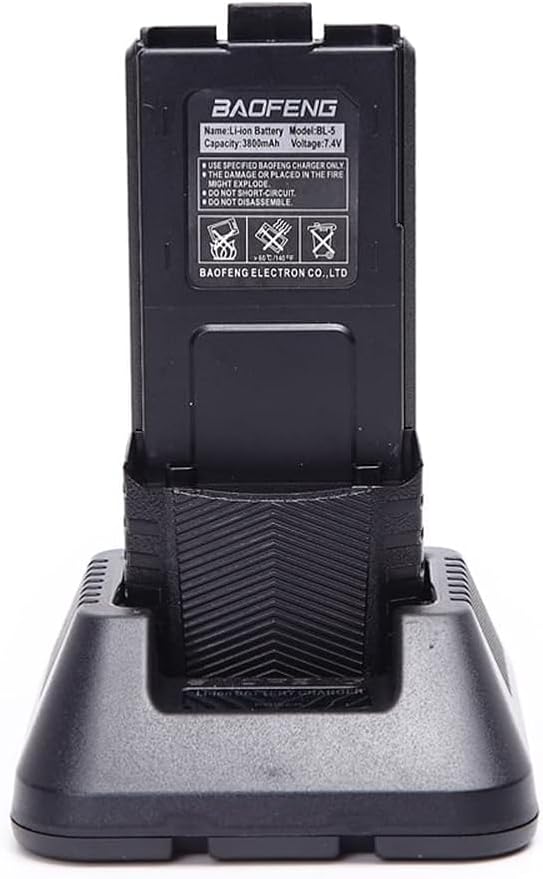 Baofeng UV-5R Dual Band Two Way Radio Handheld Ham Radio Long Range Walkie Talkies Pack of 6 for Hiking Camping Hunting Skiing Trip(Black) with 3800mAh Battery