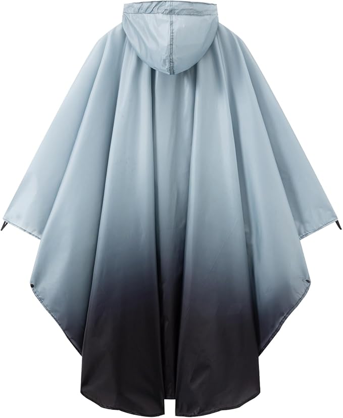 Hooded Rain Ponchos for Adult - Rain Coat and Rain Jacket with Waterproof Pocket and Zipper