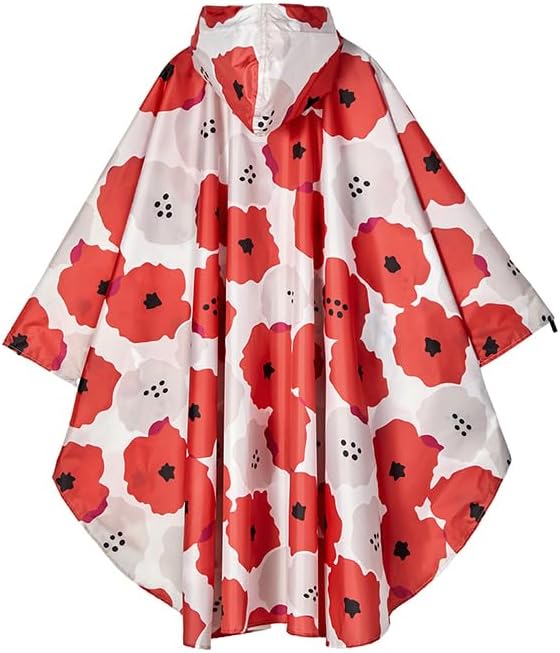 Fashion Hooded Rain Poncho Waterproof Raincoat Jacket with pocket for Women/Men/Adult
