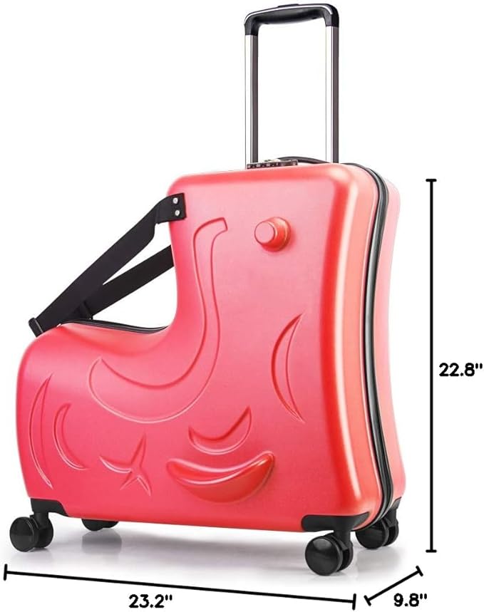 N-A Kids Ride On Suitcase with Wheels, Scooter Luggage for Toddlers Travel, Durable Children's Suitcase for Boys & Girls Ages 2-18 Years