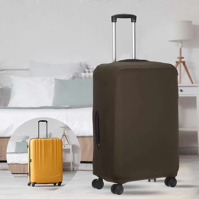 uxcell Travel Luggage Cover, Washable Suitcase Covers for Luggage Anti-scratch Suitcase Protector Elastic Baggage Protective, Fits 22-25 Inch Suit Case, Dark Brown