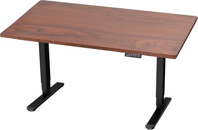 VIVO Electric 55 x 28 in Dual Motor Sit Stand Desk, Memory Height Adjustment, 2B Series, Dark Walnut Top Black Frame, DESK-KIT-2B55D