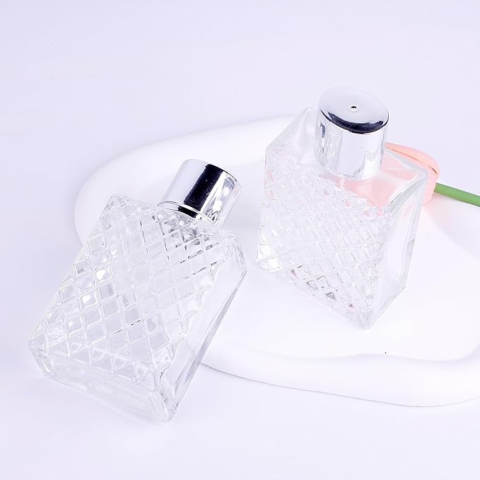 100ml/3.4oz Glass Perfume Atomizer Bottles, 2pcs Refillable Empty Perfume Bottle Atomizer, Portable Cologne Travel Perfume Atomizer