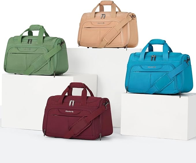 Hanke Underseat Carry On luggage Bags for Travel, Foldable Travel Bags for Women, Soft Lightweight Personal Item Travel Bag Small Carry On Bags for Airplanes, Travel Tote Bags for Women Men.(Burgundy)