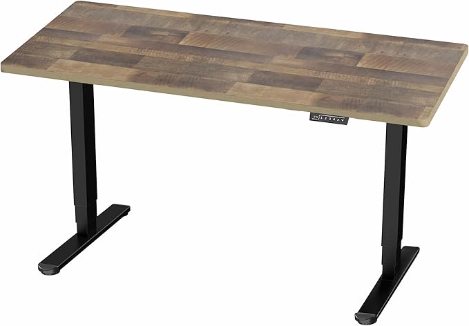 VIVO Electric 60 x 24 in Dual Motor Sit Stand Desk, Memory Height Adjustment, 2B Series, Reclaimed Wood Top Black Frame, DESK-KIT-2B6P