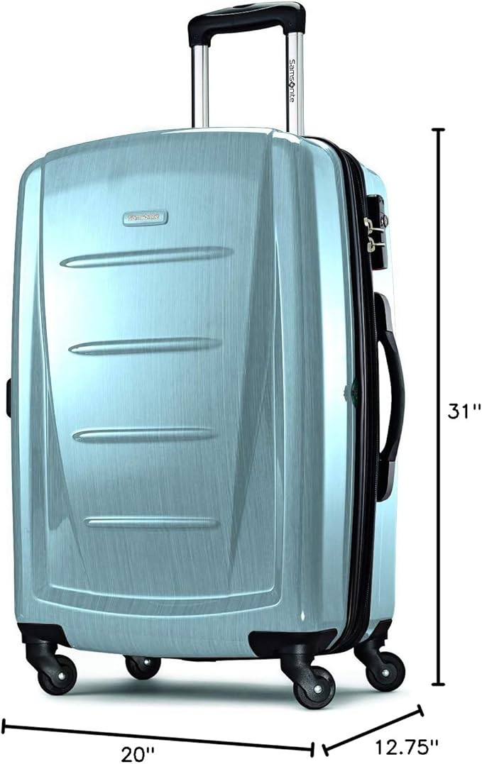 Samsonite Winfield 2 Hardside Expandable Luggage with Spinner Wheels, Ice Blue, Checked-Large 28-Inch