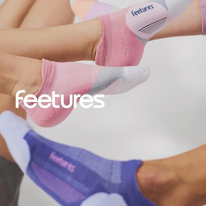 Feetures Elite Max Cushion No Show Tab Ankle Socks - Sport Sock with Targeted Compression