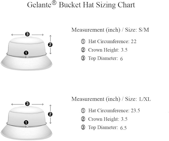 Gelante Solid Color 100% Cotton Bucket Hat for Women and Men Packable Travel Summer Beach Hat