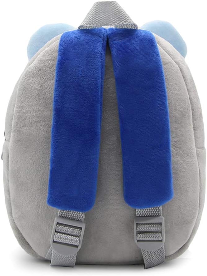 KISSOURBABY 3D Cute Cartoon Little Plush Baby Backpack Baby Toy Bag(Raccoon)