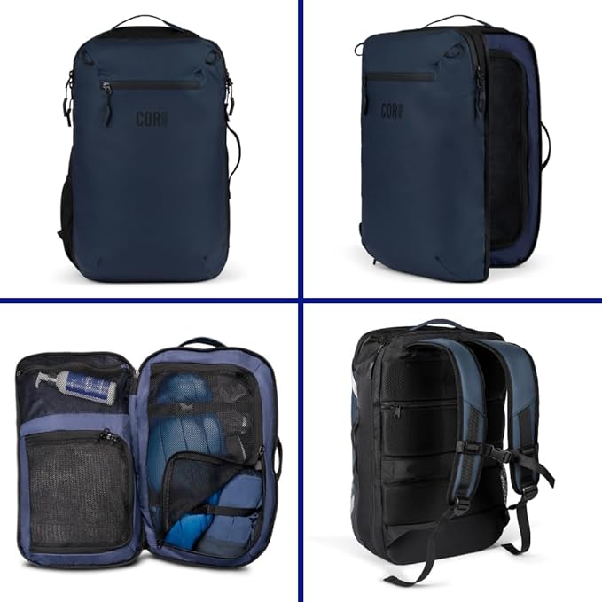 Carry On Travel Backpack Bundle | Island Hopper Travel Backpack with Toiletry Bag and Compression Packing Cube Set