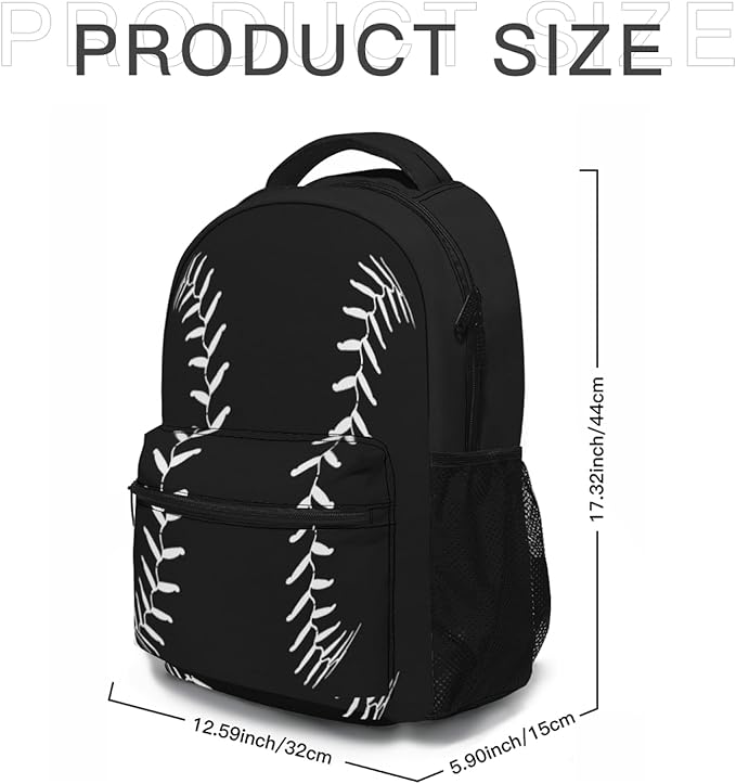 American Flag Baseball Print Backpack, Laptop Backpack with Multiple Pockets for Adult Hiking Travel Work 17 Inch