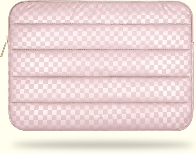 Vandel Puffy Laptop Sleeve Case, 13-14 inch Laptop Sleeve Bag Case 13.3 Inch, Compatible with MacBook Air/Pro 13 / Pro 14, iPad Pro 12.9, HP Dell ASUS, Cute Checker Mac Book Computer Bag Cover