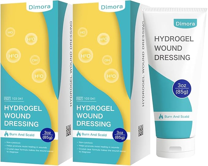 Dimora 2 Packs 6oz Hydrogel First Aid Ointment, Burn Injury Soothing Gel, Skin Repair Cream for Emergency Burn, Postoperative Incisions, Bruises, Debridement Wound Care