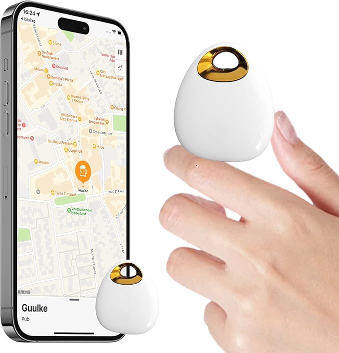 GPS Tracker for Dogs & Cats – Waterproof, Lightweight, Mini Real-Time Pet Locator with 1-Year Battery, No Subscription or SIM Required, Track History, iOS & Android Compatible