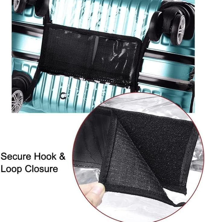 Suitcase Covers for Luggage – TSA Approved Clear PVC Luggage Protector Cover, Thick Transparent Waterproof Sleeve with Large Hook and Loop Closure, Fits 22" Wheeled Suitcases