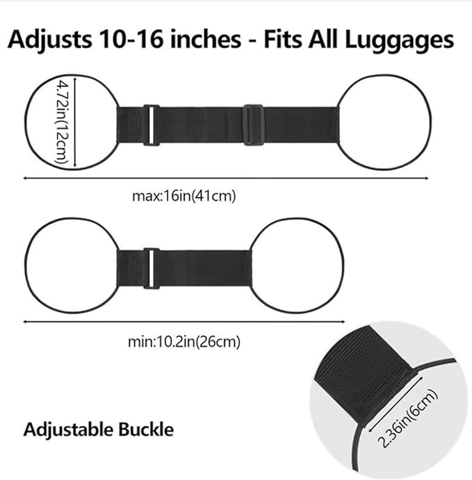 Multi Use Strong Adjustable Luggage Connector Straps, Flexible and Adjustable Luggage Strap, Luggage Connector Straps for Suitcases, Secure Stacking&Hands-Free Travel, Easy to Identify Travel (6Pcs/2)