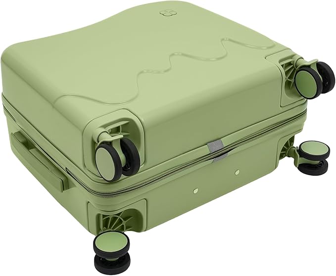 Kids Ride-On Suitcase, 18" Rolling Luggage With Lock, 33.6qt Internal Capacity, Carry on Hardside Trolly Case for Short Trips, Study Tours, Outings,Ages 3-6 (Olive Green)