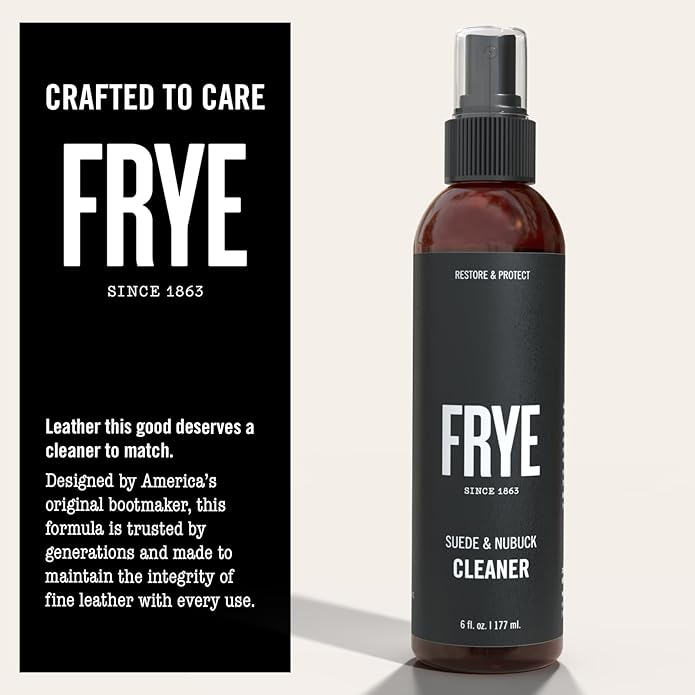Frye Suede & Nubuck Cleaner: Non-Toxic & Made in the USA. Clean and Restore Suede & Nubuck Shoes, Boots, Jackets, Bags, Purses and More. Safe for Any Color & White