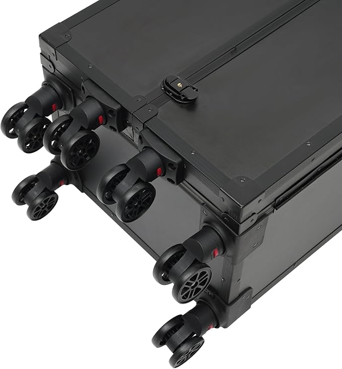 Professional Rolling Makeup Case 4 Drawers Pro Artist Cosmetic Train Cases Hairstylist Travel Case with Multiple Compartments & Hair Dryer Holder