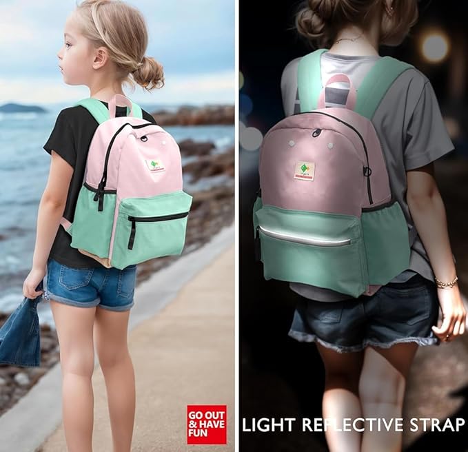 Kids Backpacks For Girls Boys, Backpack Kindergarten Elementary School, Bookbag Backpack For Kids, For School & Travel, Large, K-rose-lemonade- L