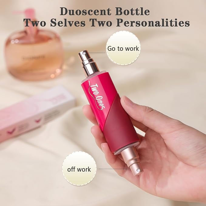 Heart Shaped Double Head Spray Nozzle Two-in-One travel perfume bottle - 2pc 5ml+5ml refillable atomizer for on-the-go elegance, perfect for travel perfume lovers