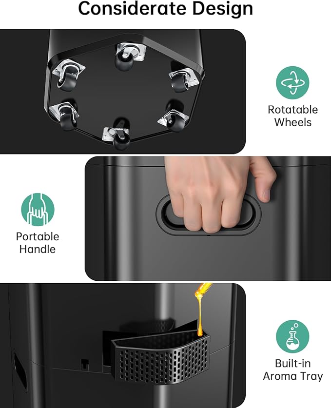 5Gal Humidifiers for Bedroom Large Room up to 2800ftยฒ, APP/Remote Control, 60H Supersized Cool Mist Humidifier with Auto 180ยฐMist Tube, 24H Timer, Top Fill Humidifiers for Home Office Bedroom Plants
