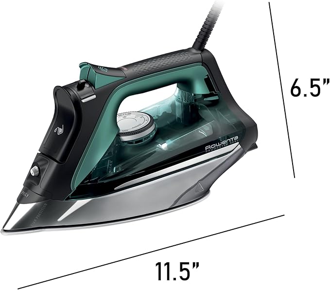 Rowenta Pro Master Stainless Steel Soleplate Steam Iron for Clothes, 210 g/min, 400 Microsteam Holes, Cotton, Wool, Poly, Silk, Linen, Nylon, 1775 Watts Iron Steamer for Clothes, Powerful Steam DW8360