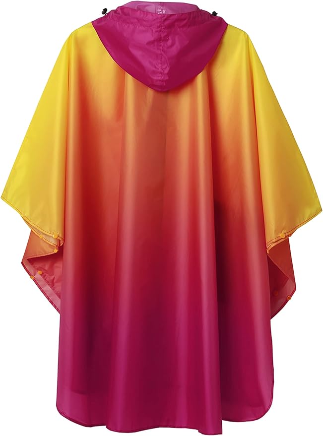 SaphiRose Unisex Rain Poncho Waterproof Raincoat Hooded for Adults Women with Pockets