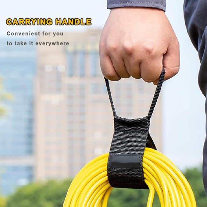 130lbs Cord Holder Storage Straps - 4 Pcs - Storage Wrap Holder Extension Hook and Loop Cord Hose Organizer Strap with Carrying Handle