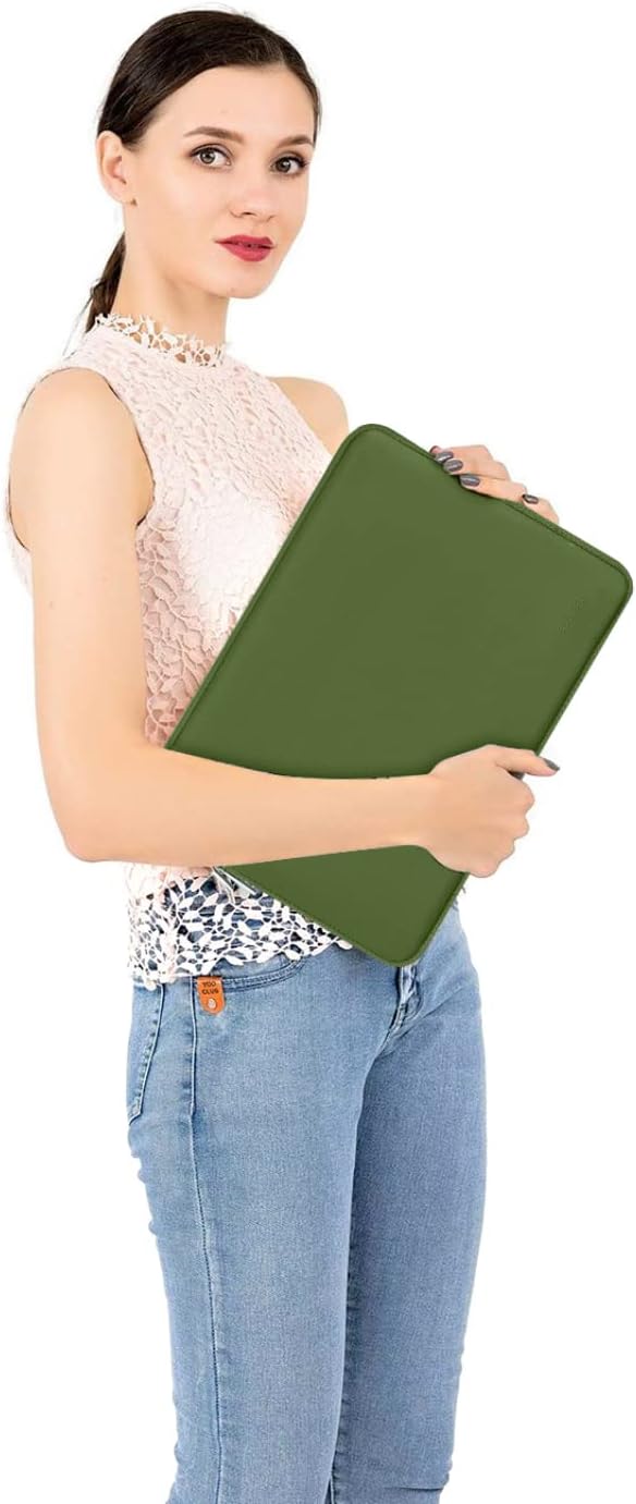MOSISO Laptop Case 13.3 inch, 13-13.3 inch Laptop Sleeve Bag Compatible with MacBook Air/Pro 13/Pro 14 M5 M4 M3 M2 M1, HP Dell ASUS Lenovo, Neoprene Computer Sleeve Bag with Small Case, Army Green