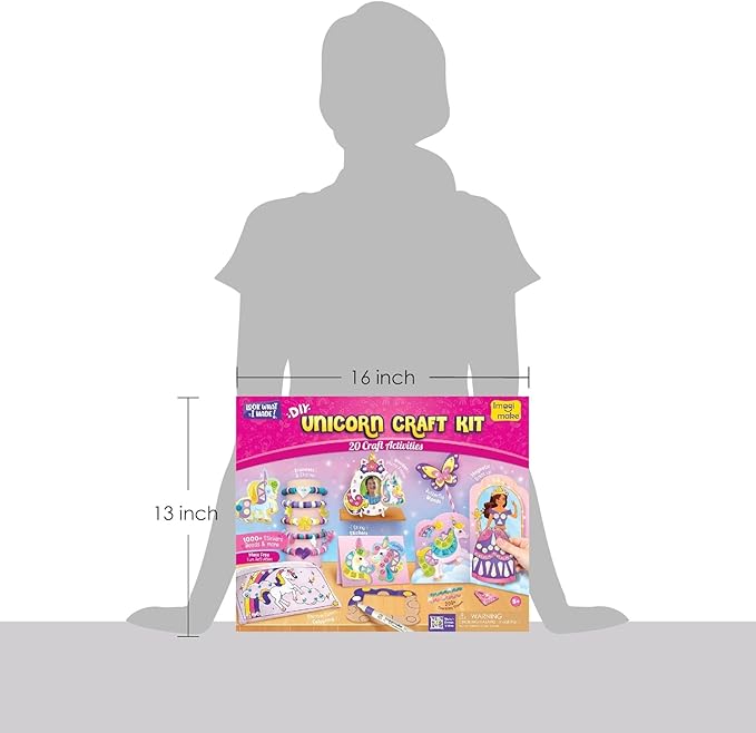 Imagimake Unicorn Craft Kit | 20+ Mess Free Activities | Bracelet Making Kit, Magnetic Board Princess Dress Up, Unicorn Stickers and More | 5,6,7,8 Year Old Girl Birthday Gift | Crafts for Girls 8-12