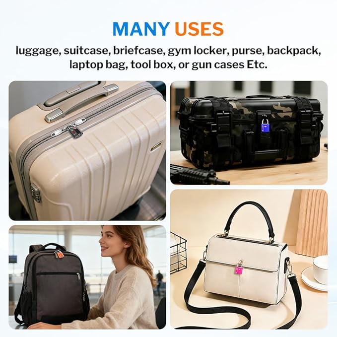 TSA Approved Luggage Locks, Ultra-Secure Dimple Key Travel Locks with Zinc Alloy Body