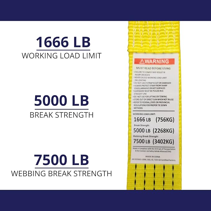 12 Pack 2" x15' Ratchet Strap Tie Down 5000LB J Hook