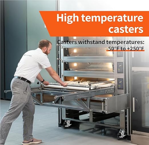 Heavy Duty Casters - Industrial Casters Phenolic Caster with Strong Load-Bearing Capacity 3000-6000 LB,Used in Furniture,WorkBrench,Tool Box, Equipment (8" Brake, pcs, 4)
