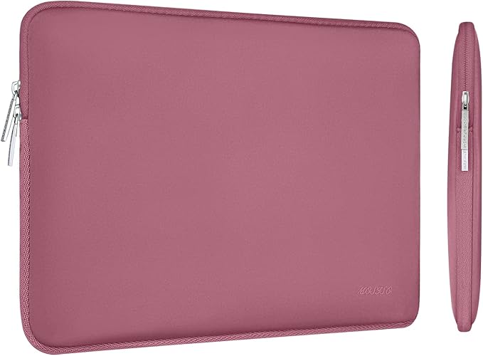 MOSISO Laptop Case 13.3 inch, 13-13.3 inch Laptop Sleeve Bag Compatible with MacBook Air/Pro 13/Pro 14 M5 M4 M3 M2 M1, HP Dell ASUS Lenovo, Neoprene Computer Sleeve Bag with Small Case, Dusty Rose
