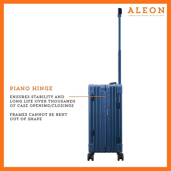 Aleon All Aluminum Lightweight Carry-On Luggage - Hardside Carry-On Suitcase, TSA Approved, Hard Shell Suitcase for Travel, Airline Approved 21 Inch Hard Spinner Wheels Luggage (Sapphire)