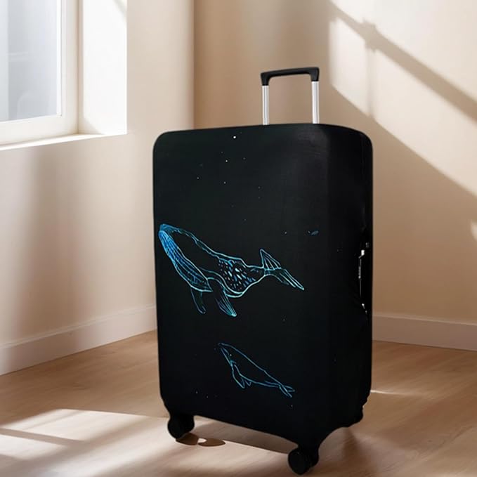 WUJIAONIAO Travel Luggage Cover Baggage Suitcase Cover Protector Skins 18-32 Inch (dolphin, XL (for 29-32 inch luggage))