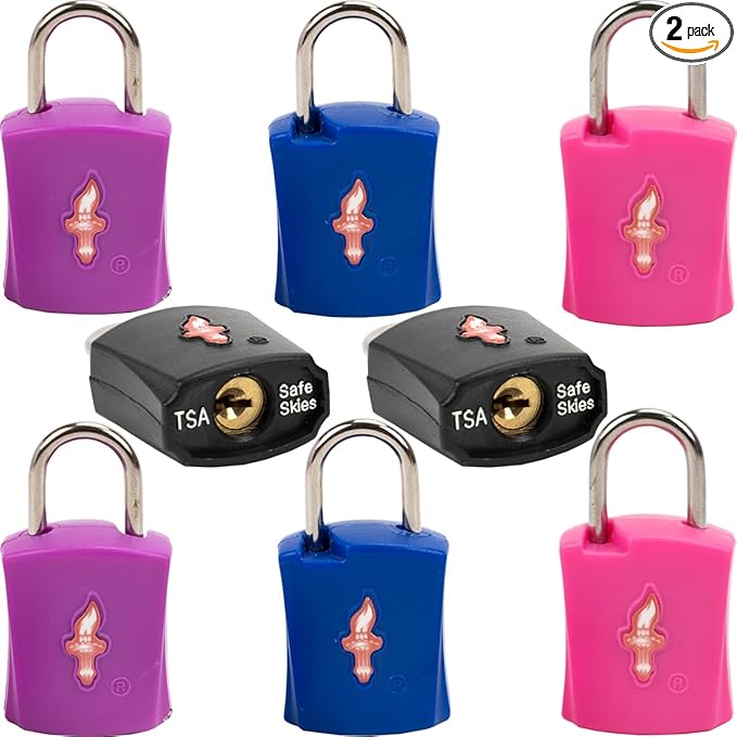 8 Pack TSA Approved Luggage Locks in Family Pack,Suitcase Lock TSA Approved;TSA Approved Travel Lock for Backpacks, Bags and Luggage That Airport Security Will not Clip, 8 Pack Mixed